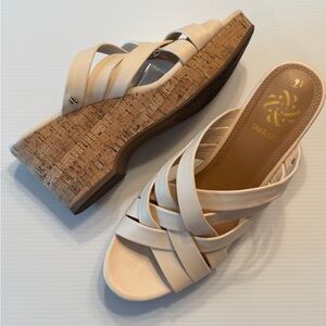 Sam & Libby Cream Wedge Sandals